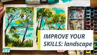 Landscape Timed Studies In Sketchbook: Improve Your Art