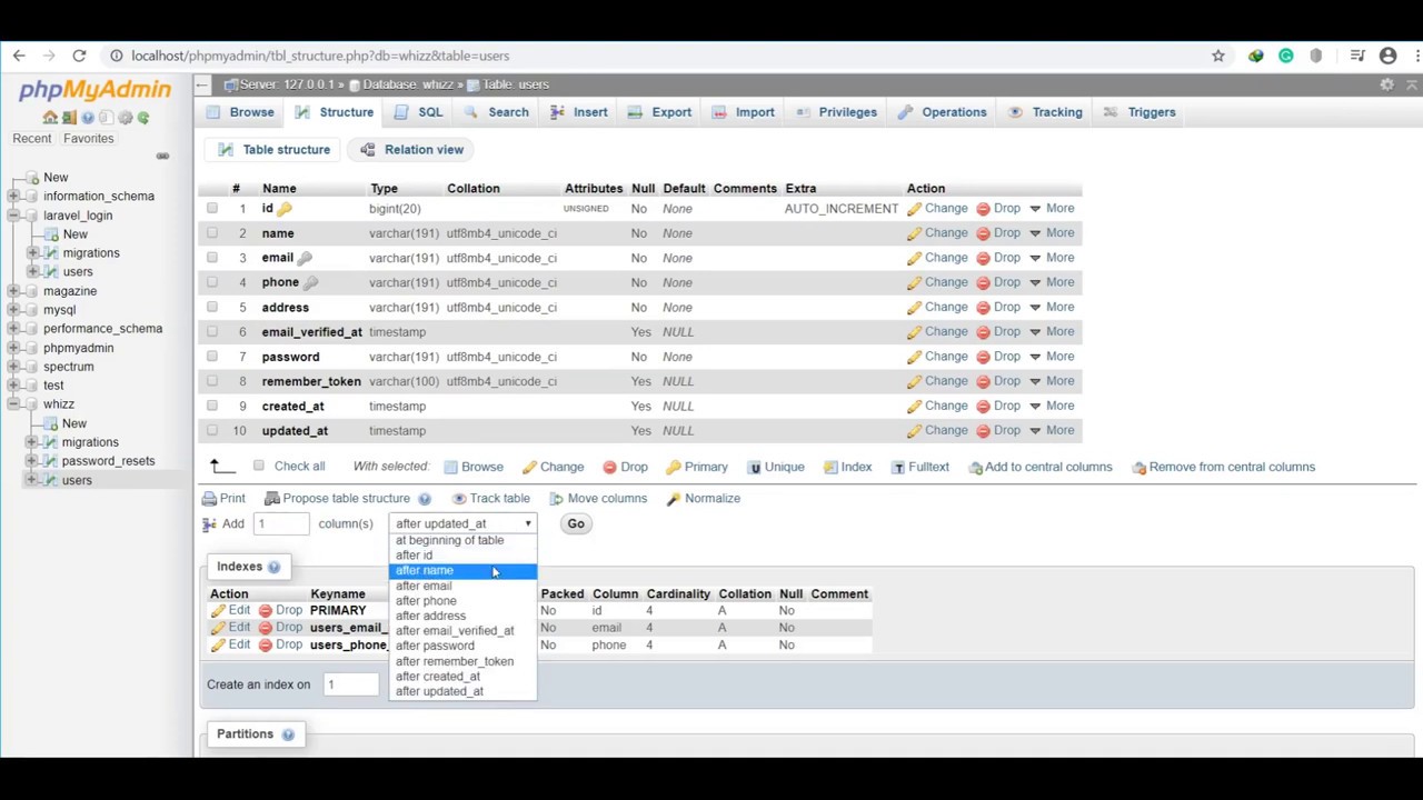 How To Add New Column To A Exising Database Table In PhpMyAdmin YouTube How To Add New Column To A Exising Database Table In PhpMyAdmin YouTube