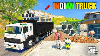 Franklin & Shinchan Buy Indian Bharat Benz Truck And Start Transport Business in GTA 5 screenshot 3