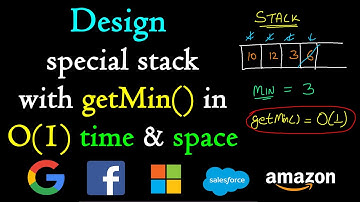Design special stack with getmin in O(1) time time and O(1) space