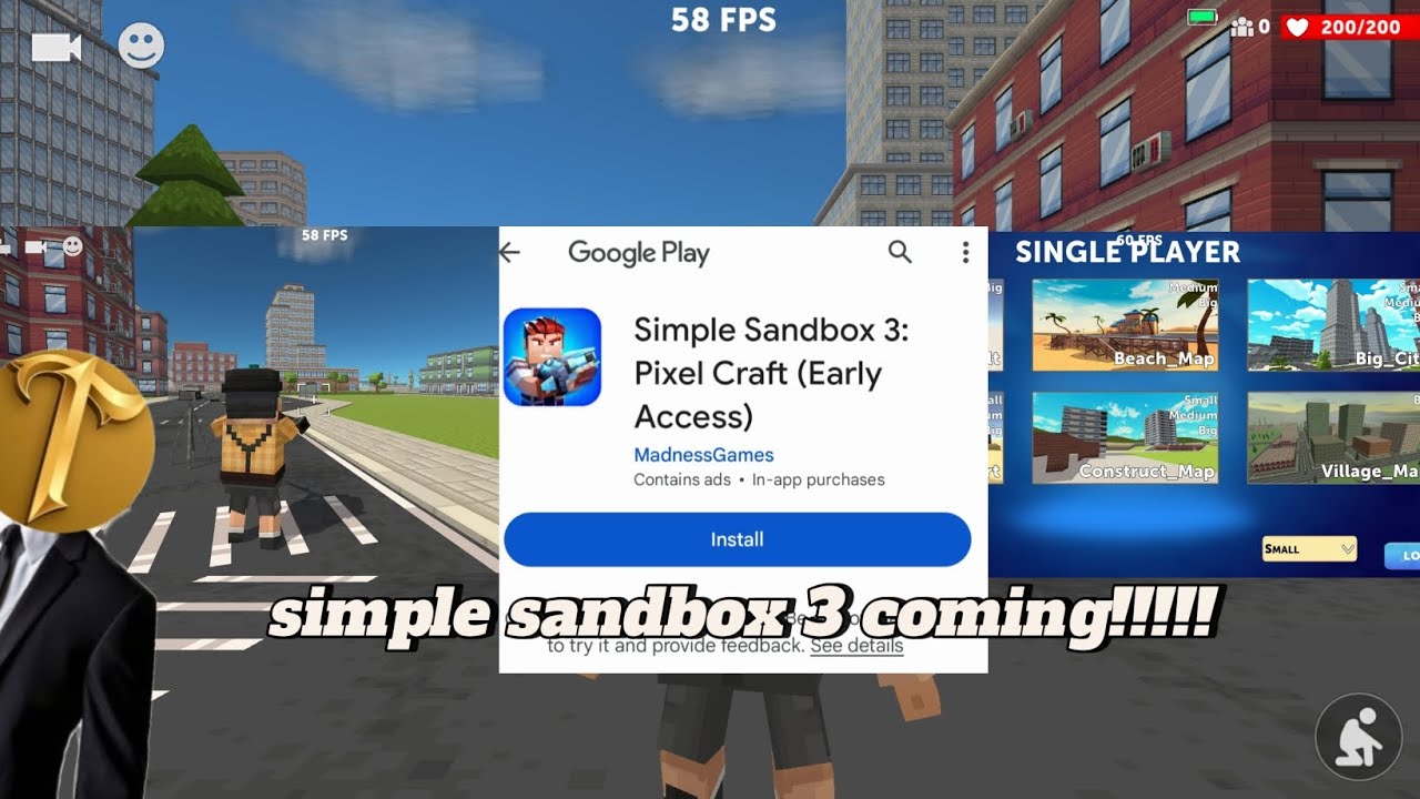 ssb3 coming to the google play store [simple sandbox 3] - YouTube