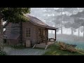 Cozy Cabin Porch Ambience - Relaxing River Sounds and Bird Singing | Morning Soundscape