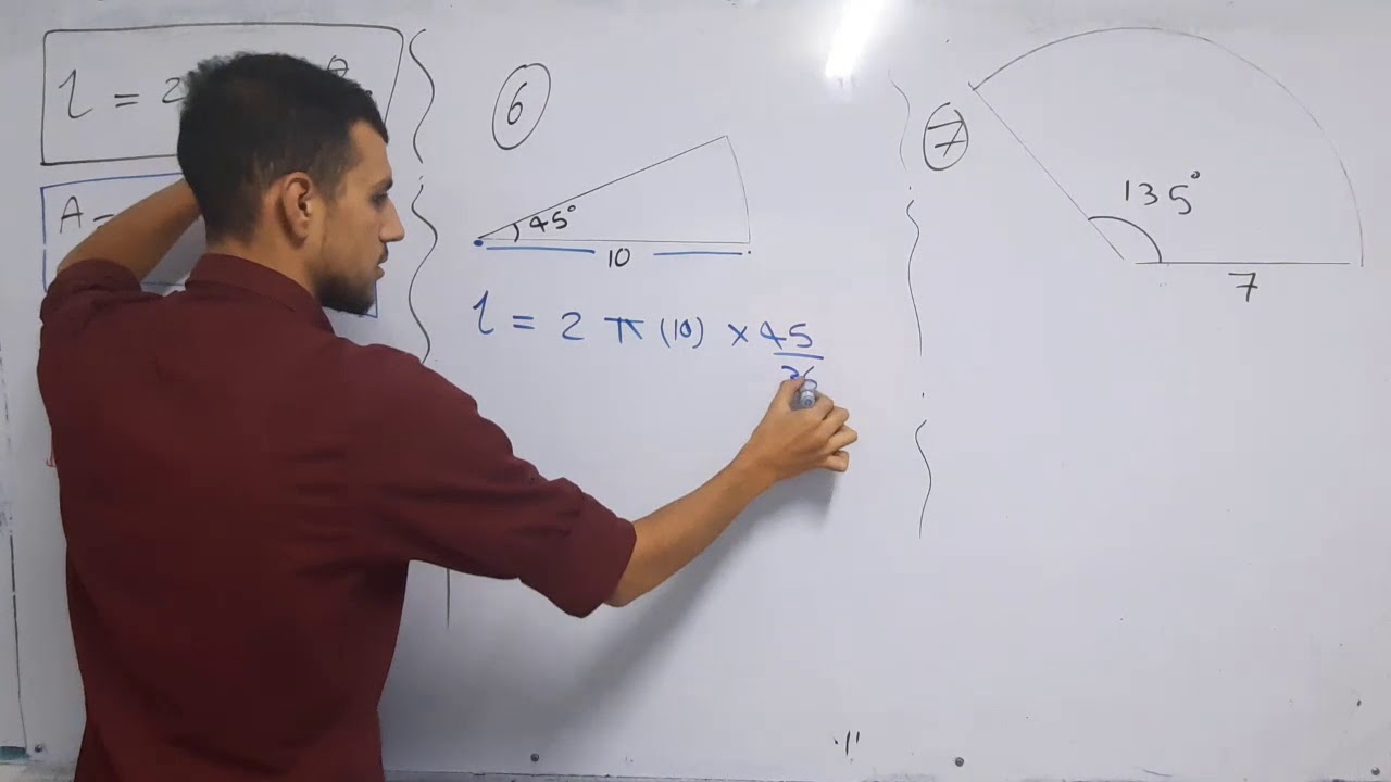 حل اسئلة درس الاقواس والقطاعات الدائرية -  الصف العاشر (من كتاب الطالب)