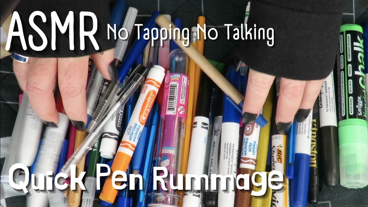 ASMR Quick Pen Rummage No tapping No talking #asmr #asmrtriggers # ...