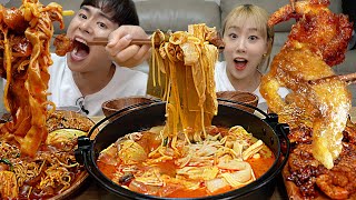 SUB)ASMR MUKBANG 라라먹방컴백기념! 마라탕파티🔥+마라샹궈,꿔바로우,깐풍새우 먹방!! Spicy Mara food eating show!