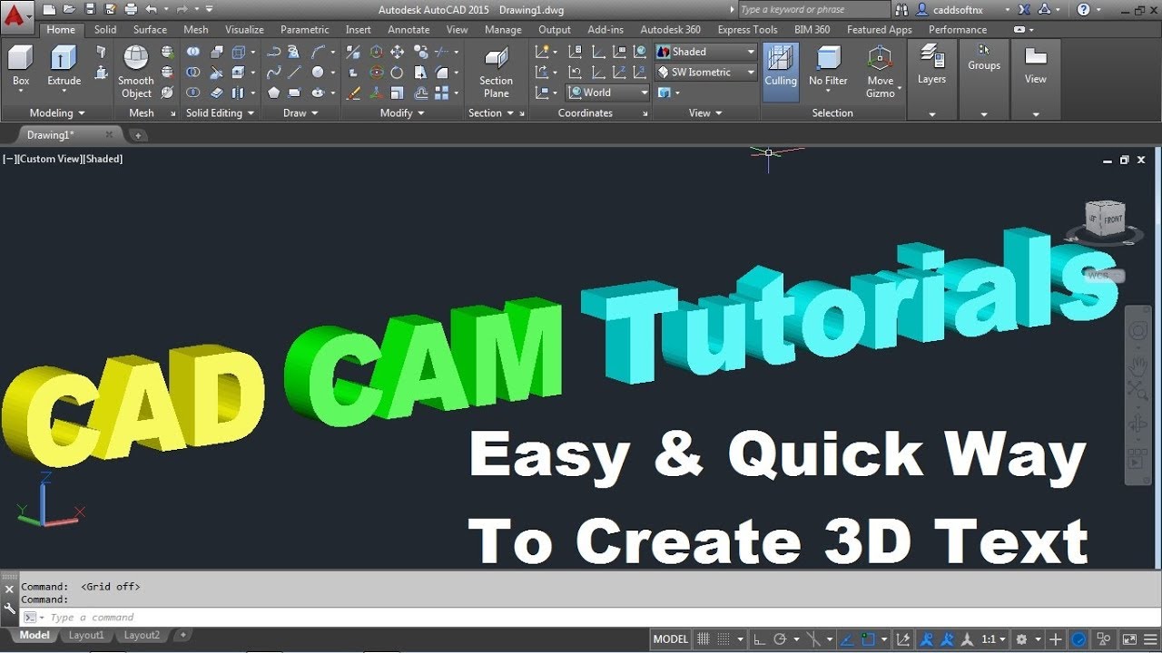 How To Make 3D Text In Autocad