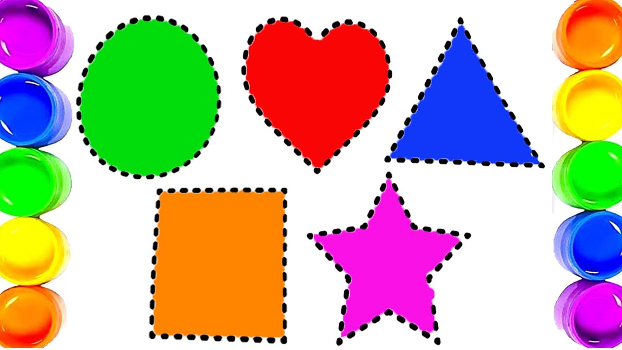 Kids coloring videos Learn to draw 2d Shapes colors and shapes name for ...