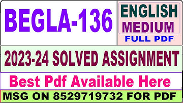 begla 136 solved assignment 2023-24 || begla 136 solved assignment 2024 || begla 136 english