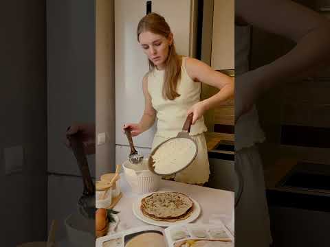 Блинчики с сыром и зеленью 🧀🌱 теперь любимый вид завтрака 🥞 #рецепт #еда #вкусно #блины