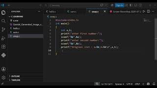 Class 11 (wbse) Computer science C programing [part-4] --Swapping between two numbers
