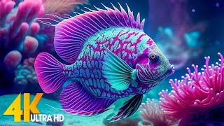 Aquarium 4K Video || Beautiful Relaxing || Gold Fish 🐠 || Relaxing Sleep Meditation Music 💗