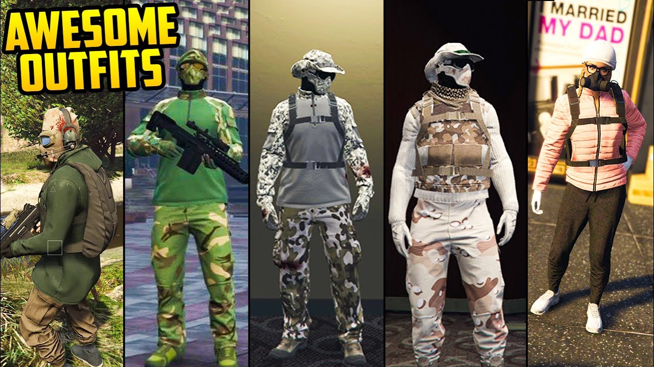 GTA Online - 25+ AWESOME GUN RUNNING OUTFITS! (Desert Cowboy, Urban Sniper, Forest Sergeant and MORE)