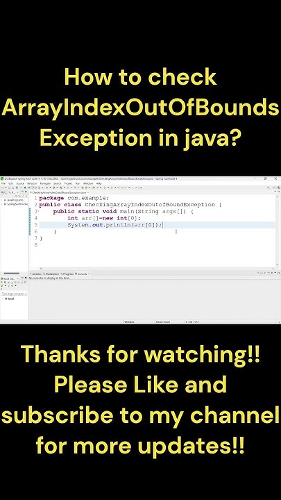 ArrayIndexOutOfBoundsException checking by using java #java # ...