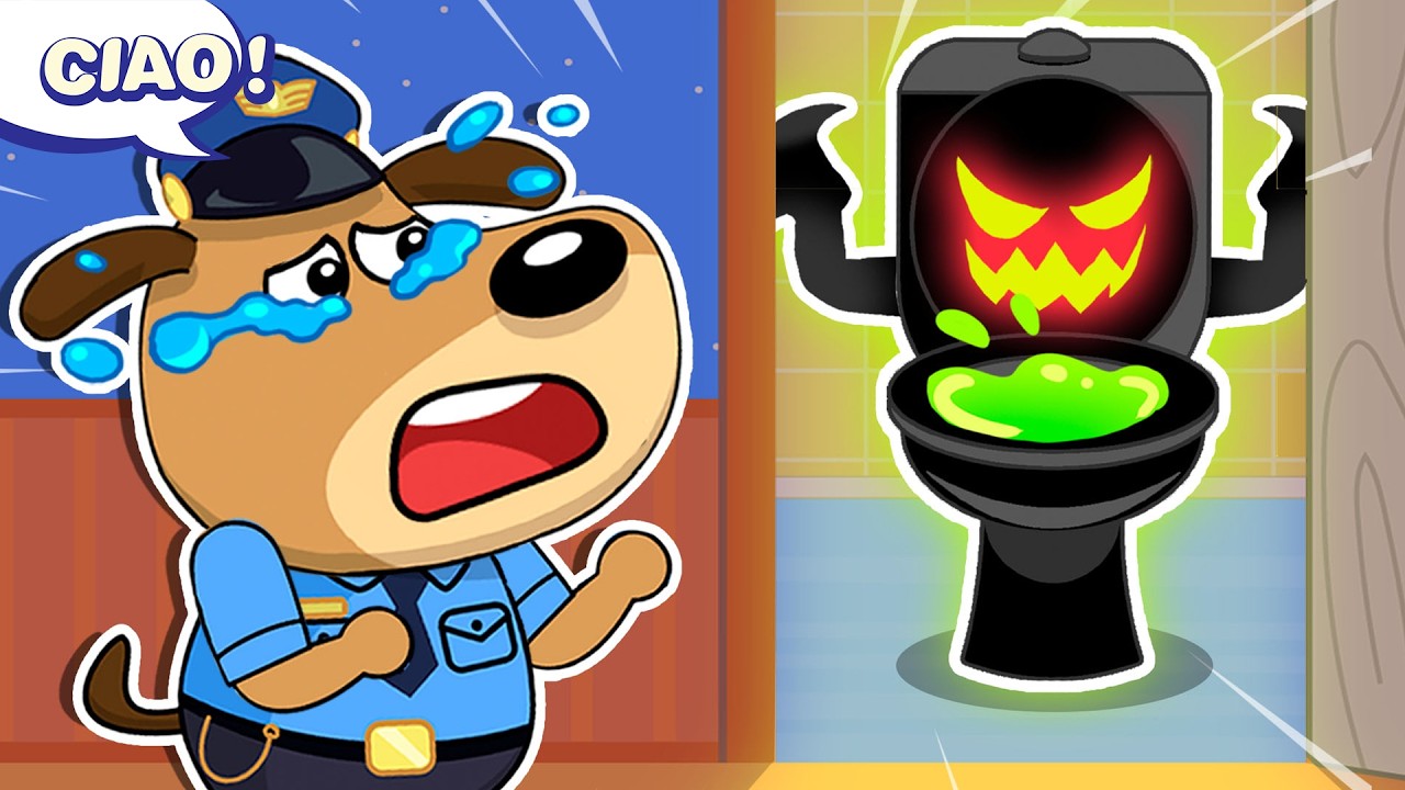 😰 Cosa c’è che non va nel WC?! 🚽Woof e la sua squadra 🚨 aiuteranno! Storie per Kids di Fire Spike 🔥