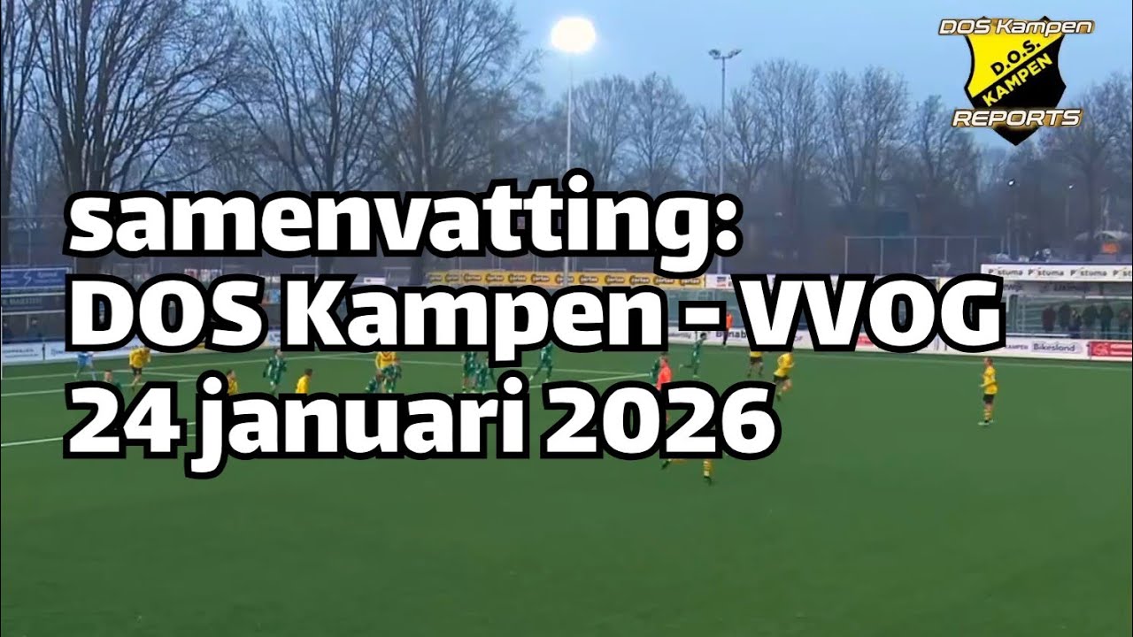 Samenvatting en reacties DOS Kampen - VVOG Harderwijk (24 januari 2026) competitie, 1e klasse F.