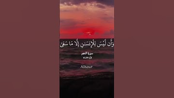 وَأَن لَّيْسَ لِلْإِنسَانِ إِلَّا مَا سَعَىٰ (39) وَأَنَّ سَعْيَهُ سَوْفَ يُرَىٰ (40) سورة النجم