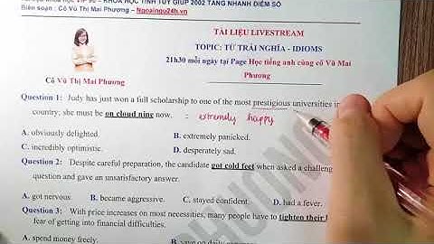 CHỮA TOPIC TỪ TRÁI NGHĨA-Cô Vũ Thị Mai Phương| #tienganh #kithithpt