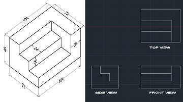 Convert Isometric to Orthographic View Ex-2 in Hindi /Autocad Tutorial /Autocad andSolidwork Design