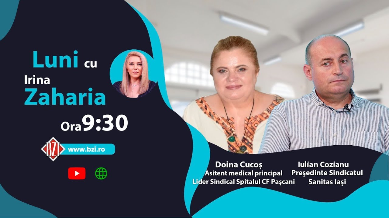 Iulian Cozianu, președintele Sanitas Iași și Doina Cucoș, lider sindicat Spitalul CF Pașcani