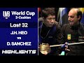 [Bursa World Cup 3-Cushion 2017] Last 32 - HEO Jung Han (KOR) vs Daniel SANCHEZ (ESP). H/L