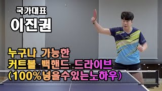 국대 출신 이진권 선수 영업비밀 레슨 영상 Part.2 100% 넣을수 있는 노하우(커트볼 백핸드 드라이브)