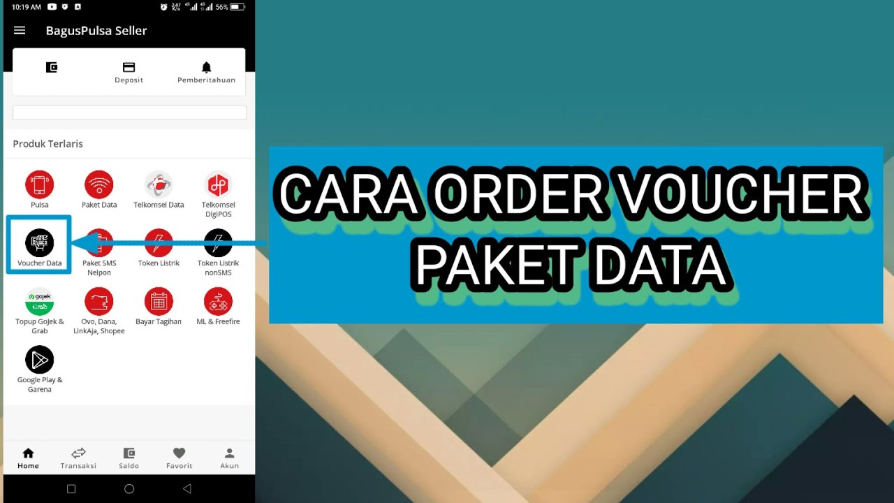 Cara isi voucher paket data di aplikasi pulsa - YouTube