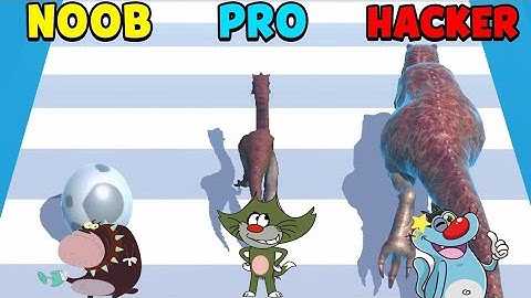 NOOB VS PRO VS HACKER IN DINO RUN 3D WITH OGGY JACK AND BOB HINDI GAMEPLAY #OGGY #JACK #bob