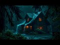 Cozy Cabin Rainstorm at Night | Heavy Rain for Deep Sleeping and Calm Mind Relaxation