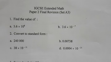 IGCSE  extended. Math 0580 paper 2 revision  paper Set A3