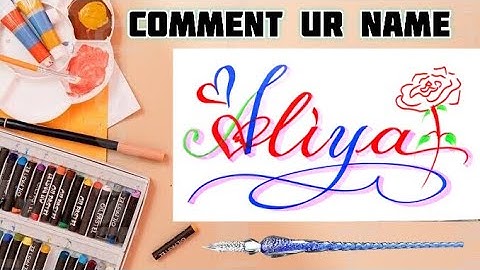 Aliya Name Signature Calligraphy Status | How to Draw, Cursive Calligraphy with Cut Marker