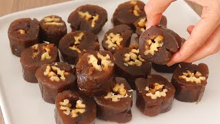 Çay, Kahve Yanina Hemen Yapi̇pe Dizmeden, Bekletmeden Cevizli Sucuk Lokum Tarifi