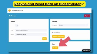 How to Resync and Reset Data on Classmaster | New Feature Tutorial