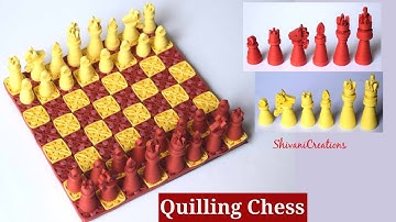 Quilling Chess/ Paper Quilling Chess Board with Pieces