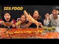 Eating lobstercrabsquidprawn with prativaxmuskan  sea food recipe  mukbang