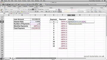 Microsoft Excel Tutorial: IPMT Function