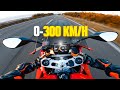 Ducati panigale v4  acceleration  0300 kmh  pure sound