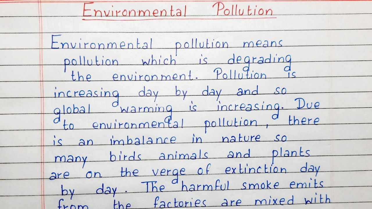 short essay about environmental pollution