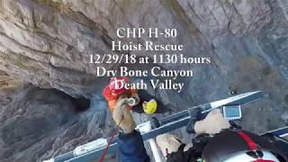 CHP Helicopter H-80 Hoist Rescue, 12/29/18, Dry Bone Canyon, Death Valley