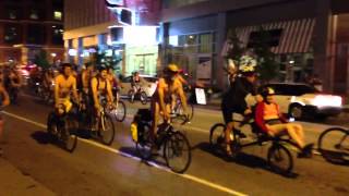 Naked street bikers down Washington Street St Louis