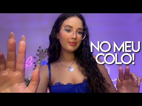 ASMR - VOCÊ VAI DORMIR NO MEU COLO! 🌙massagem facial com óleo, sons de boca 