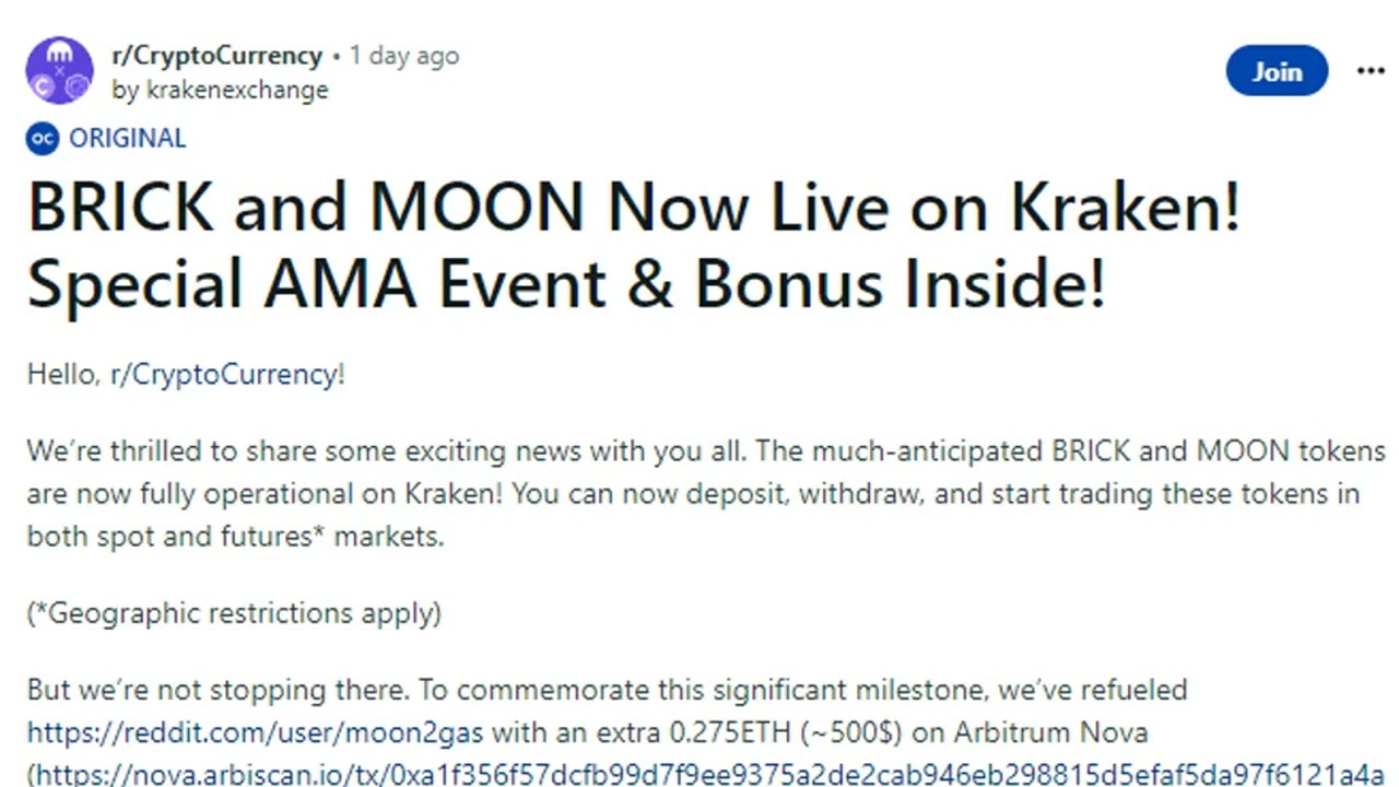 Reddit community tokens soar on Kraken listing