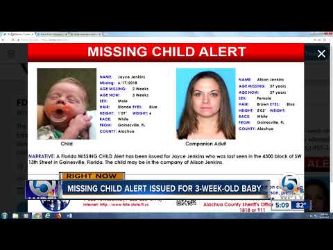 Florida Missing Child Alert issued for 3-week-old baby from Gainesville