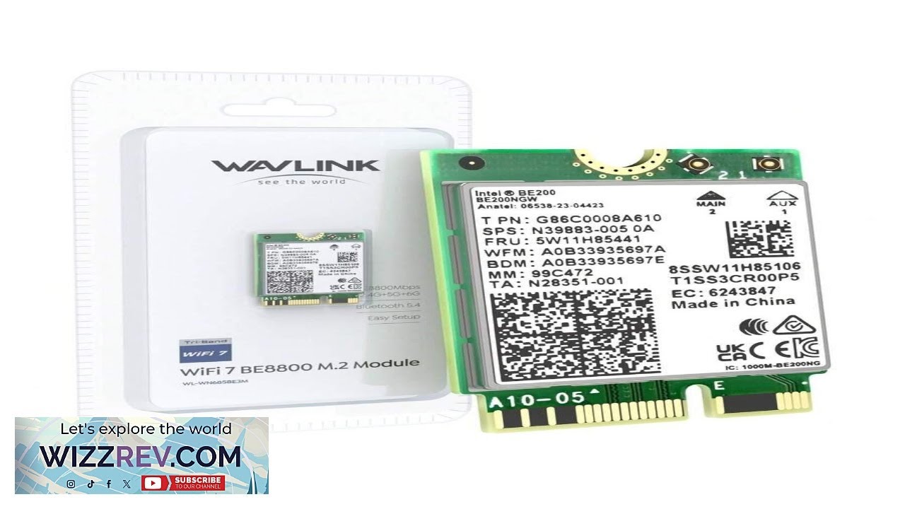 WAVLINK WiFi 7 Wireless Card 8774Mbps Tri Band BE200 M.2 NGFF Network Card