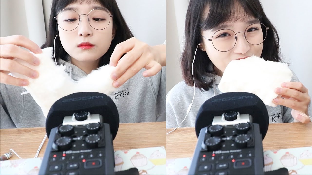 무인양품 솜사탕 리얼사운드 먹방 _ 마이크 구매기념🎤