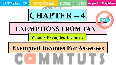Exempted Incomes - Non-Taxable Income |Meaning| Exempted Incomes For Assessees|