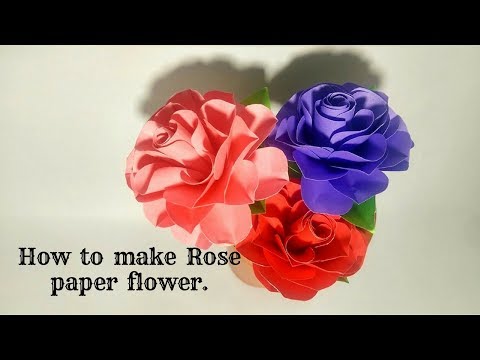 How to make rose paper flower | Easy origami flowers for beginners|Shim's-Paper crafts