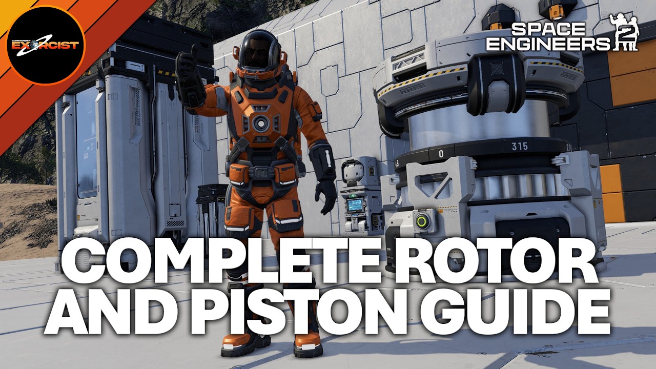 Space Engineers Rotor Ramp Complete Guide to Pistons and Rotors | Space Engineers 2 - YouTube