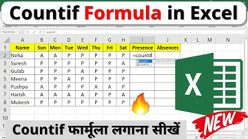 countif formula in excel in hindi | countif function in excel | excel countif formula | ms excel