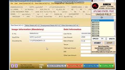 Debtor Form Filling Auto Typing Software