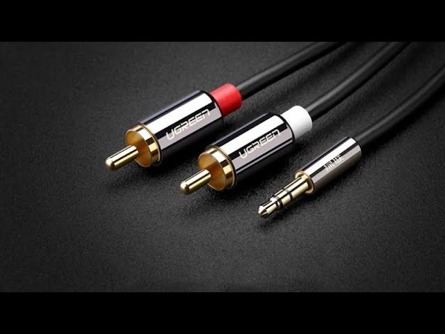 Dây cáp UGREEN 3.5 ra 2 đầu RCA ( hoa sen ) dài 5 mét | Audio 3.5 to AV 2RCA UGREEN 5M